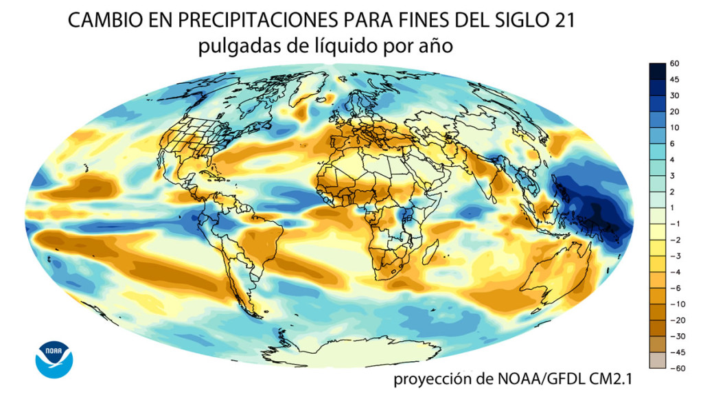 Cambios en precipitaciones