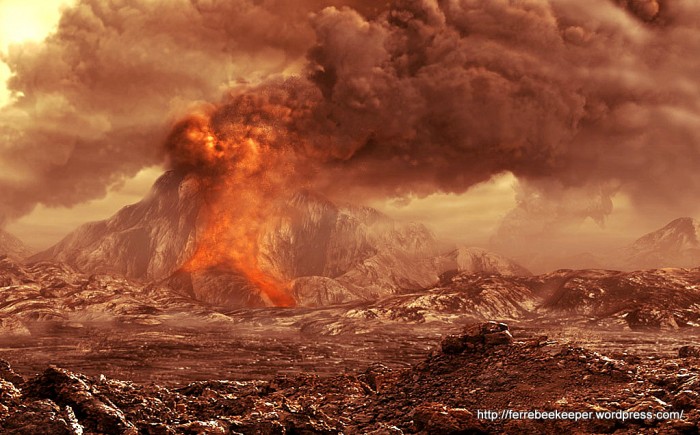 Interpretación artística de la superficie de Venus